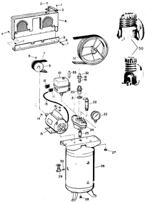 Air-Compressor Parts Diagram and Parts List for VT5187  Campbell Hausfeld Compressor